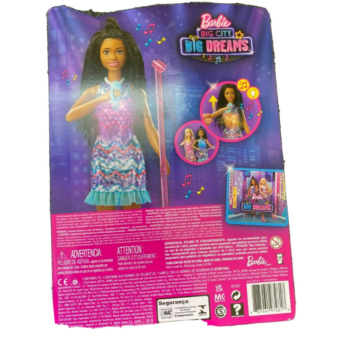 Barbie Careers Musician Big City Big Dreams Singing Brooklyn