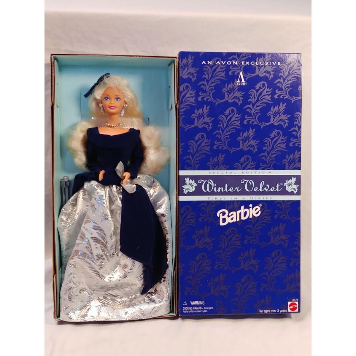 Vintage Mattel Winter Velvet Barbie Avon Exclusive Special Edition 1995