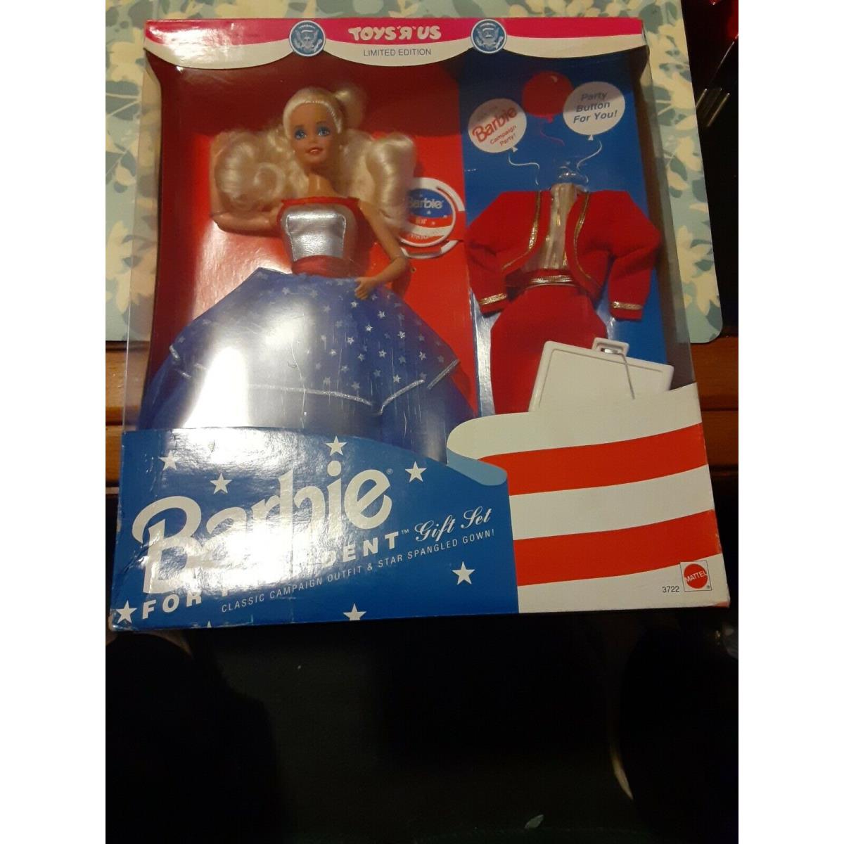 Barbie For President Gift Set 1991 Toys R Us Limited Edition Mattel 3722 Nrfb