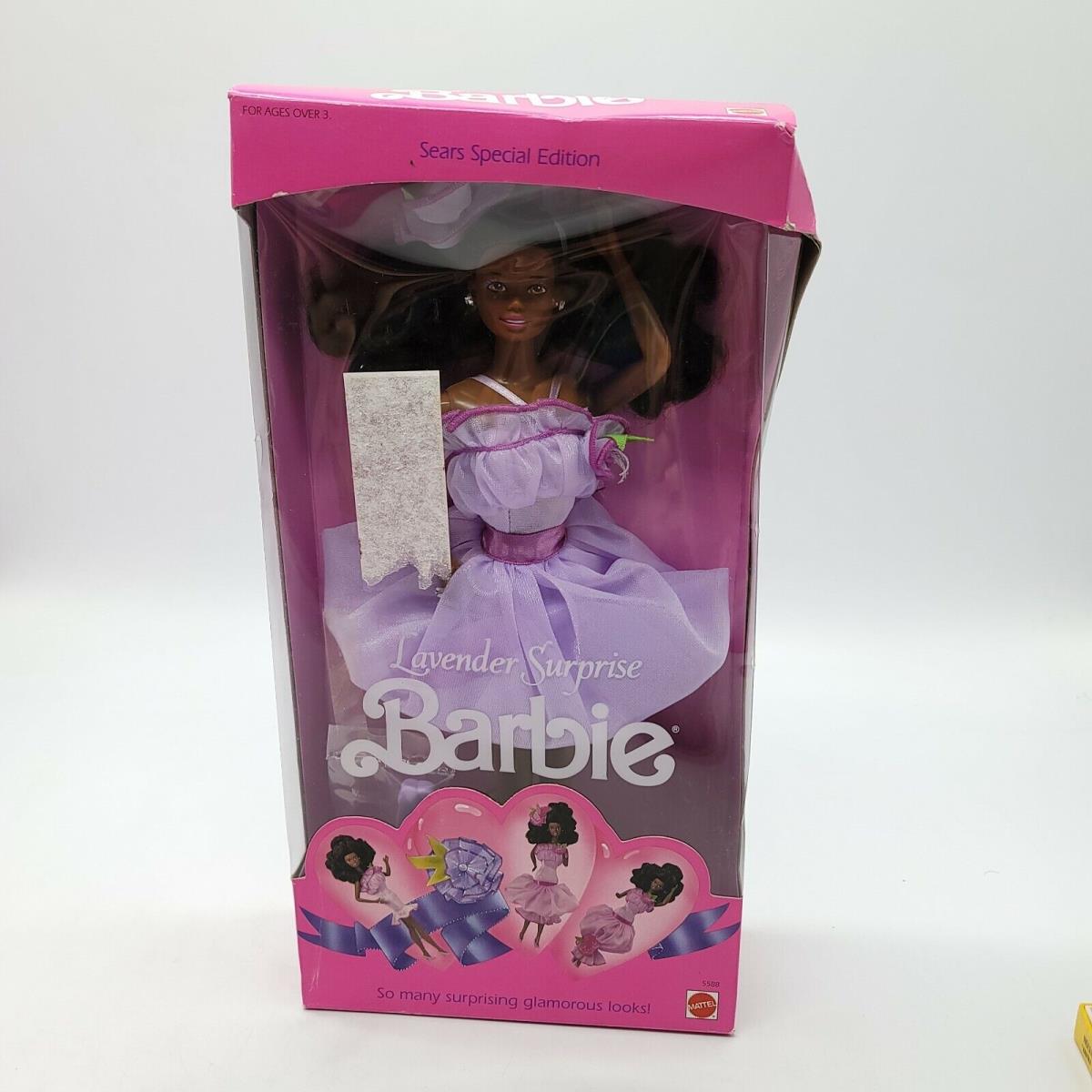 Lavender Surprise AA Black Barbie Doll Sears SE 5588 Nrfb 1989 Mattel Inc