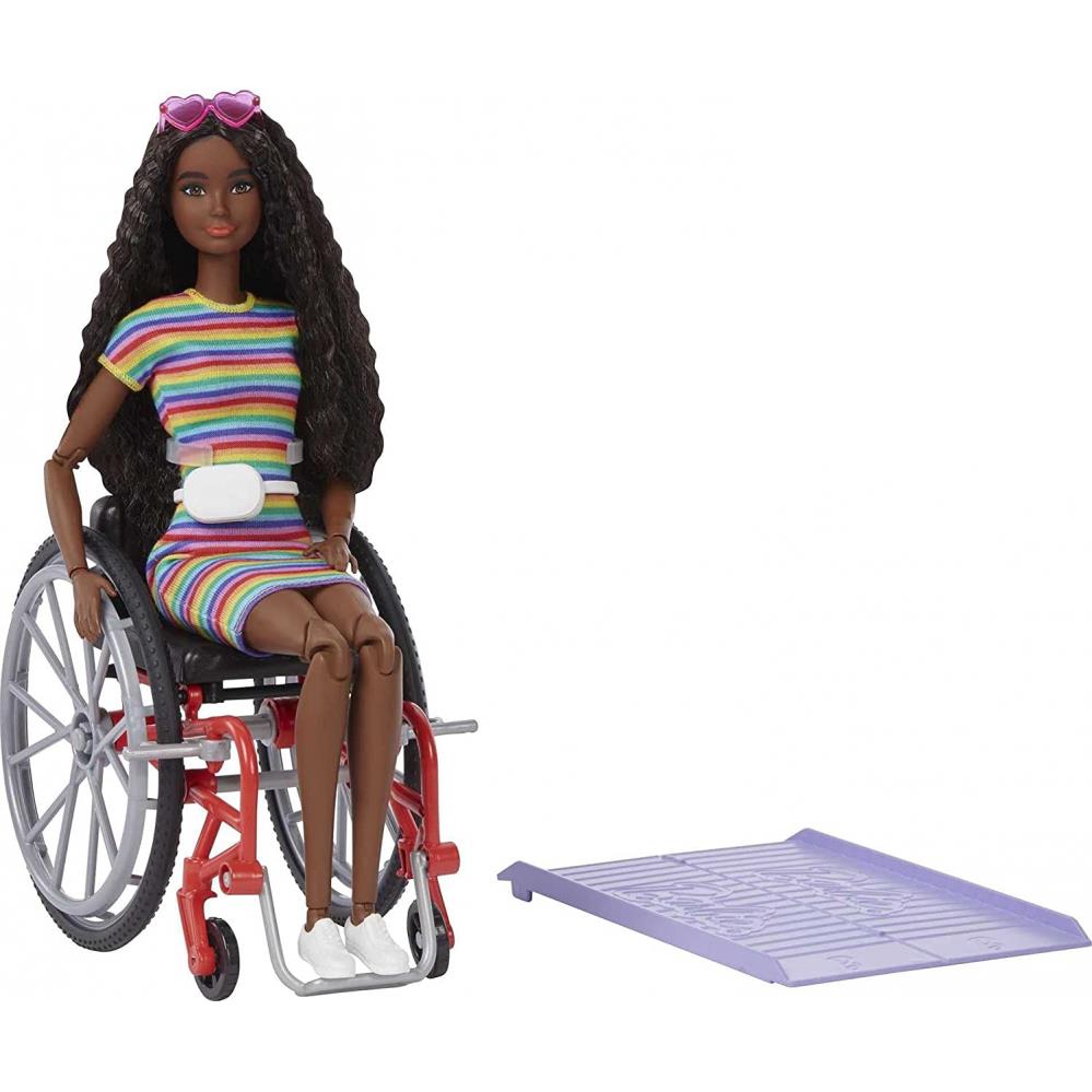 Barbie Fashionistas Doll 166 Wheelchair Crimped Brunette Hair GRB94