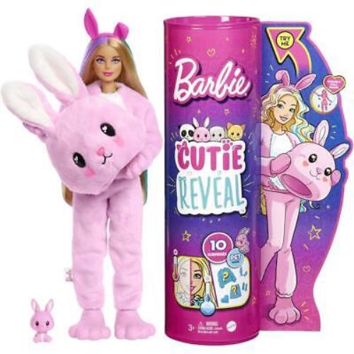Barbie Cutie Reveal Dolls with Animal Plush Costume and 10 Surprises Mini Pet