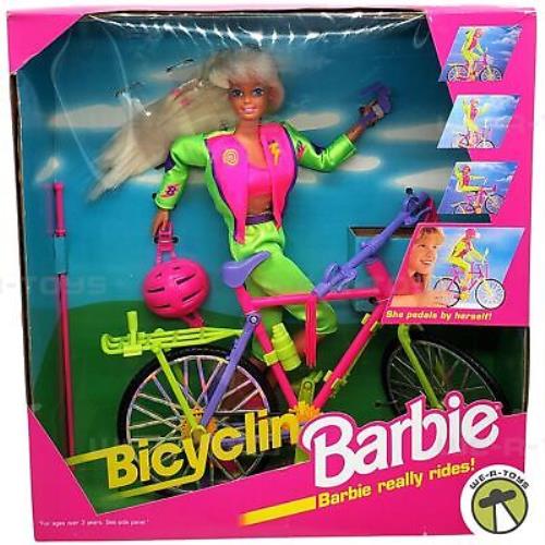 Bicyclin` Barbie Doll Barbie Really Rides 1995 Mattel 11689