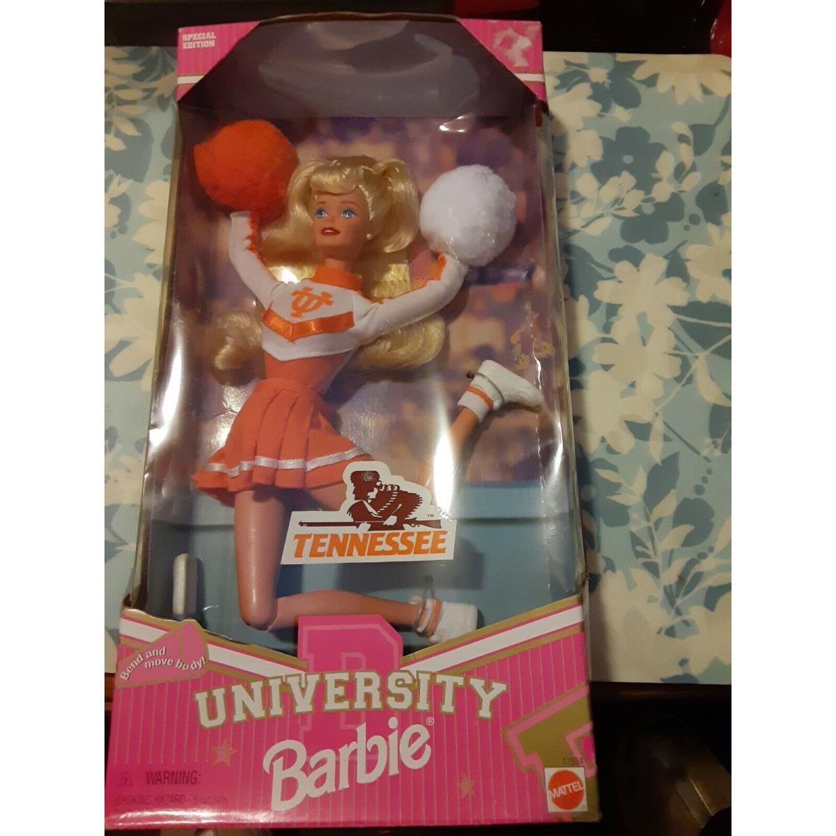 Barbie Doll University of Tennessee Cheerleader Mattel 1755 Nrfb 1997 Vintage