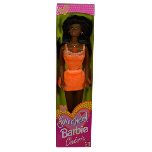African American Sweetheart Barbie Doll 18609 Orange Dress