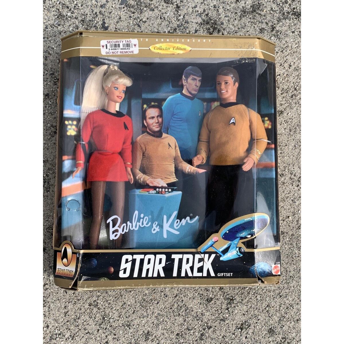 Retired Barbie Ken Mattel Dolls Uss Enterprise Spock Gift Set sj8m