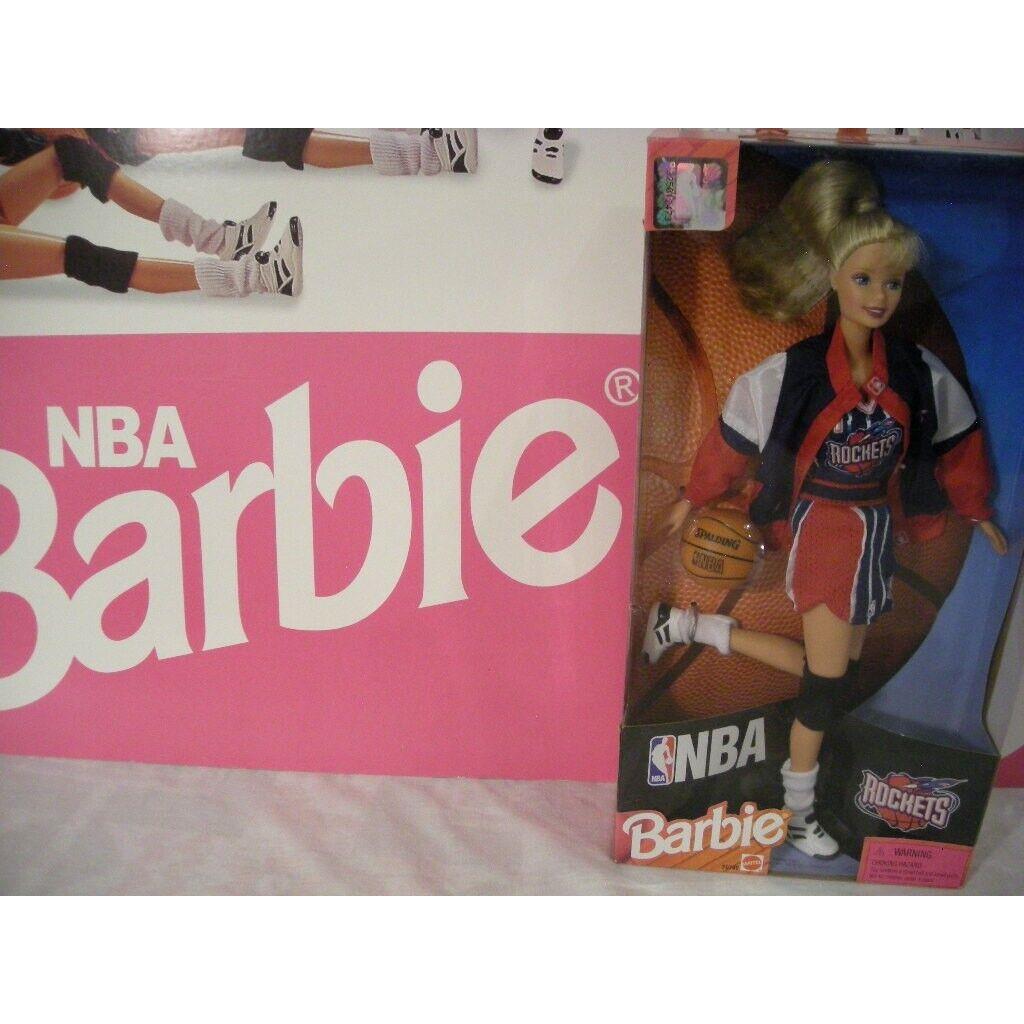 Vintage Nba Barbie - Houston Rockets Doll Basketball 1998 Box White