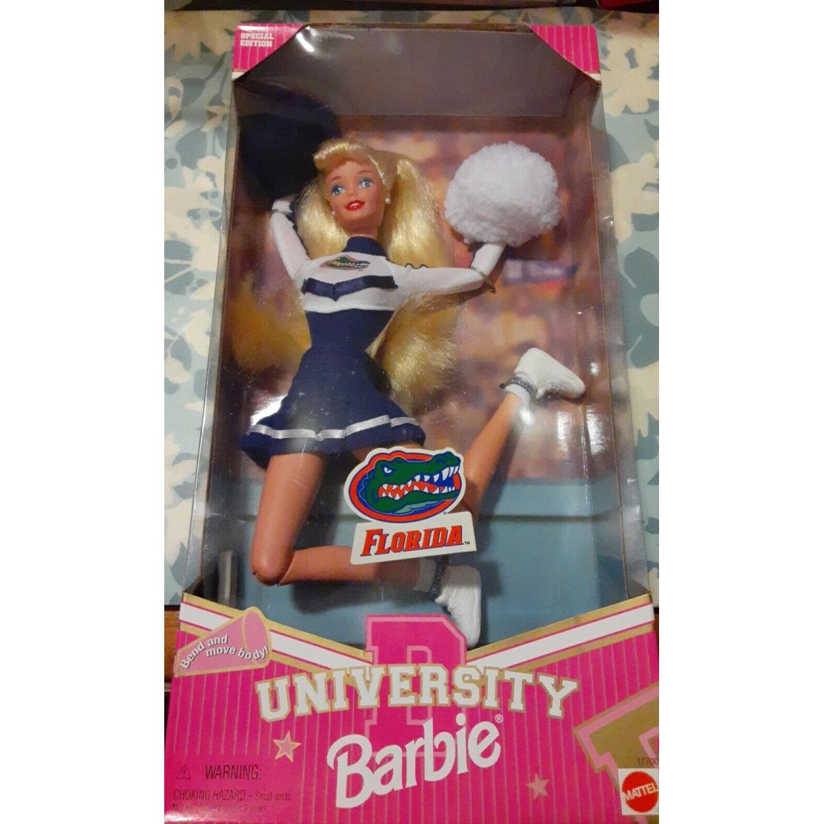 University of Florida Barbie Doll Gators Cheerleader 1996 Mattel 17700 College