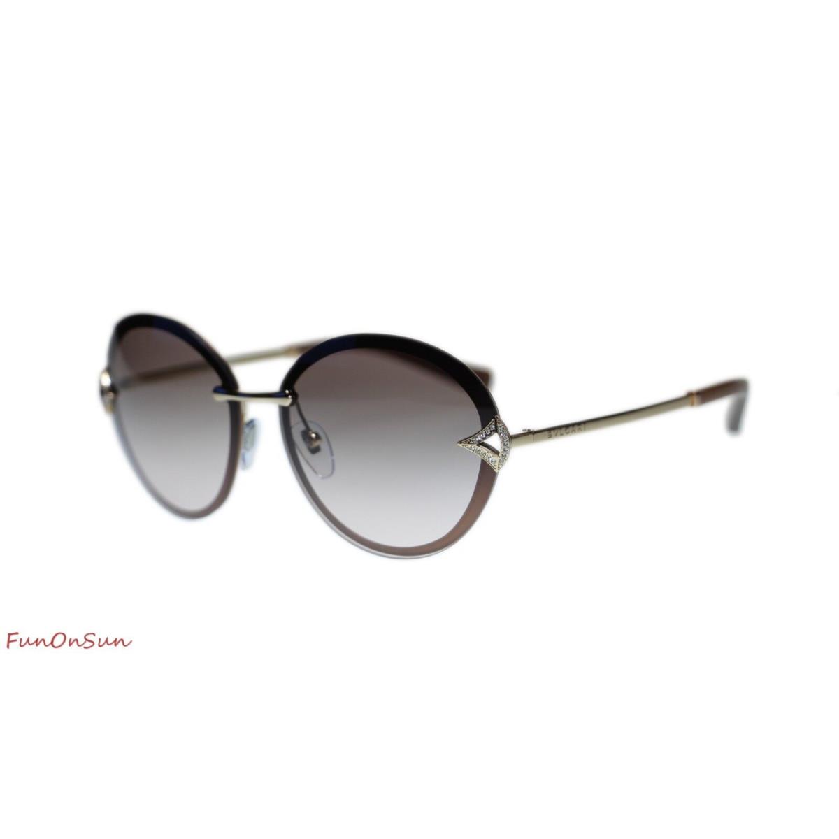 Bvlgari Oval Sunglasses BV6101B 20373B Matte Brown/pink Gradient Grey Lens 61mm