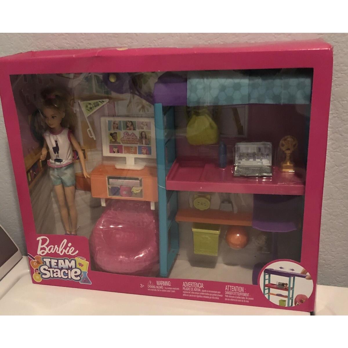 Barbie Team Stacie Bedroom Puppy Doll Playset