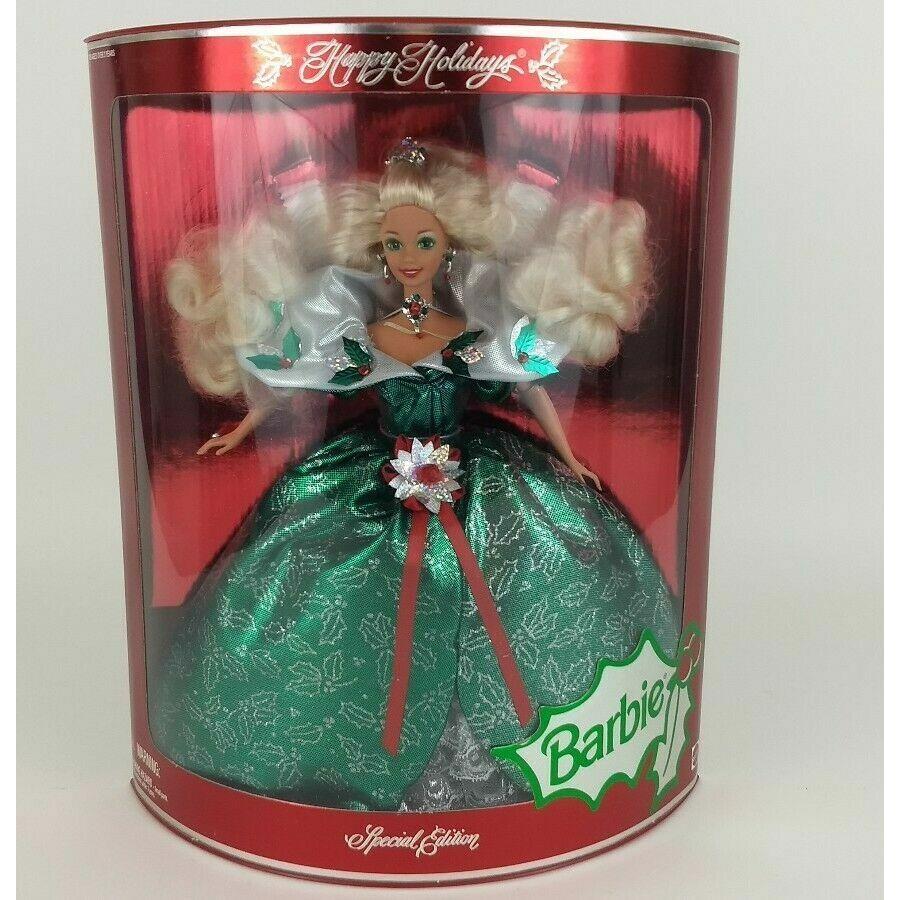 Vintage 1995 Happy Holidays Barbie Doll Mattel Christmas