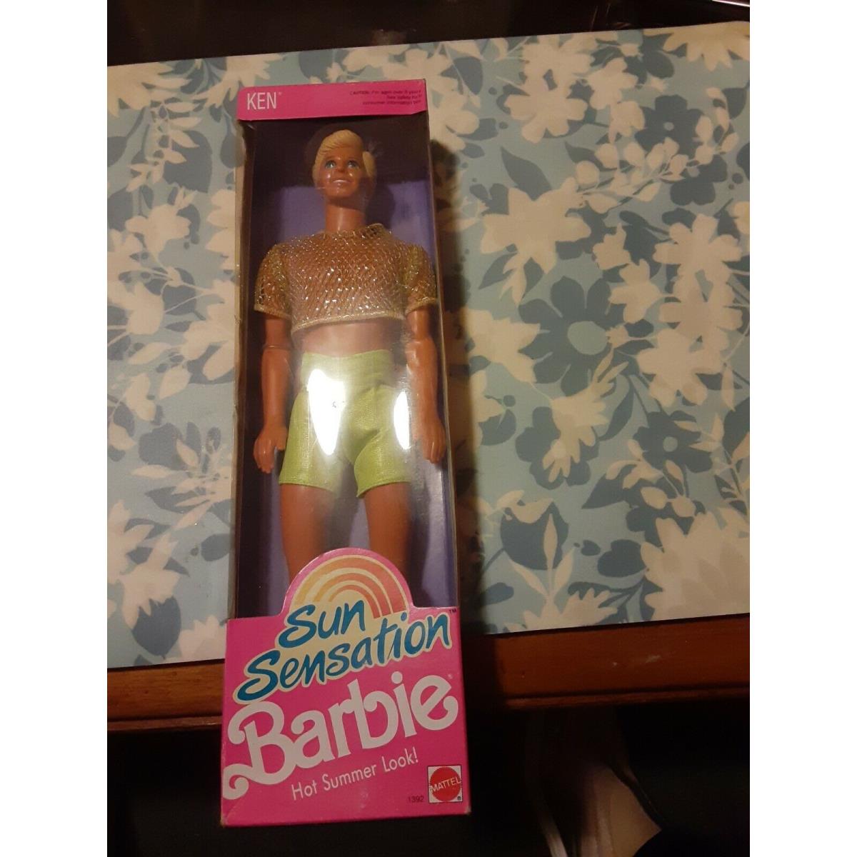 Sun Sensation Barbie Ken Doll 1392 Never Removed From Box 1991 Mattel Vintage