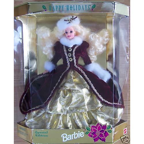 1996 Happy Holidays Special Ed. Burgundy Barbie Nrfb