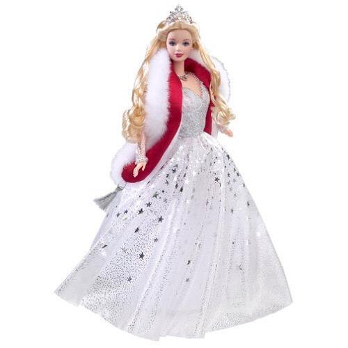 2001 Holiday Barbie Doll 1st Holiday Dressed in Shimmering Whitegown Nrfb