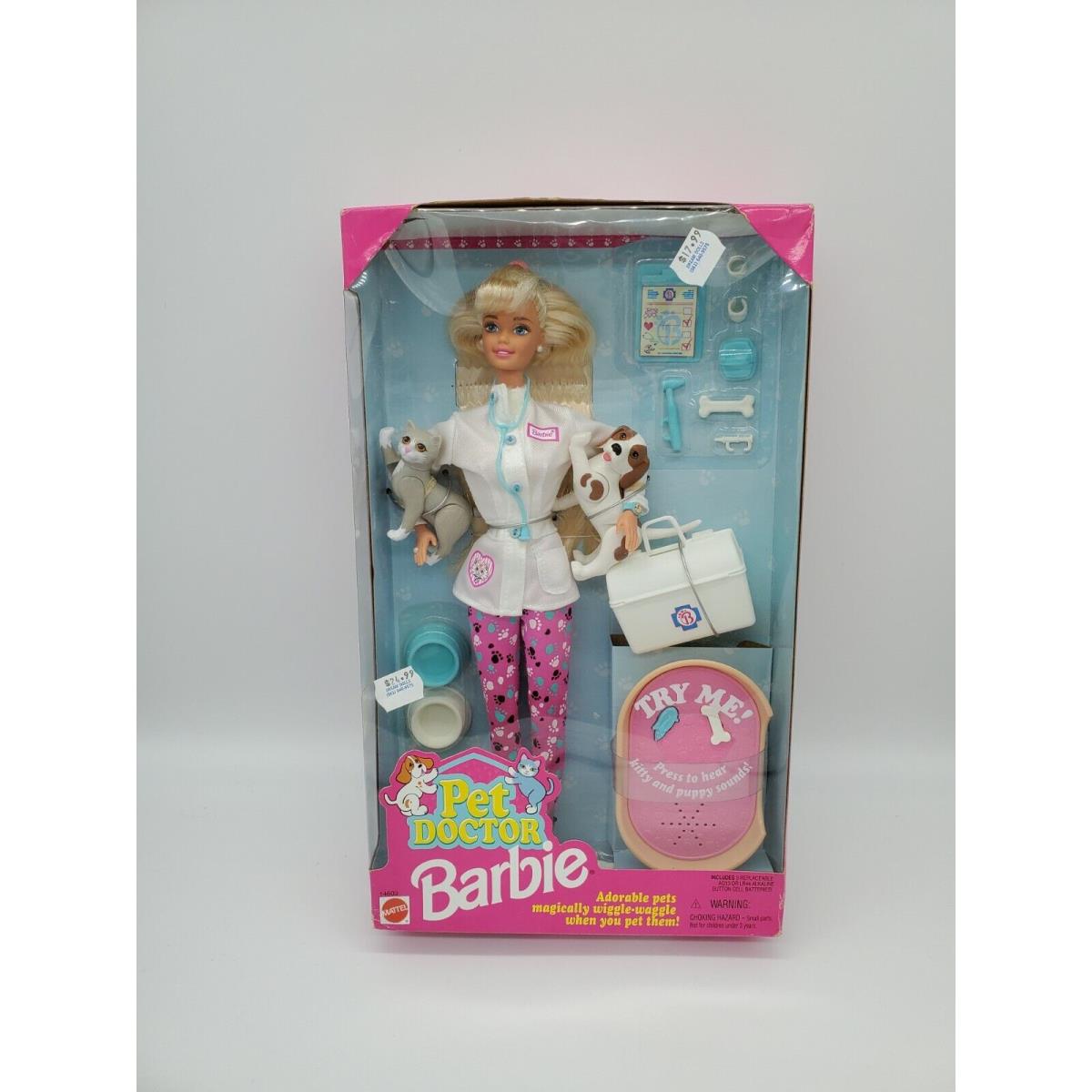 Vintage 1996 Barbie Pet Doctor Doll Dog Cat