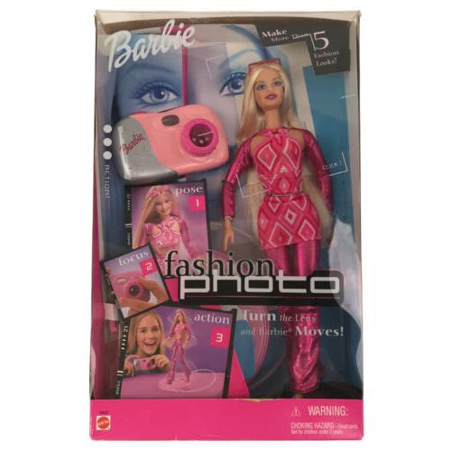 Barbie 2001 Fashion Photo Doll + Camera Vintage Mattel 55620 Pose Focus Action