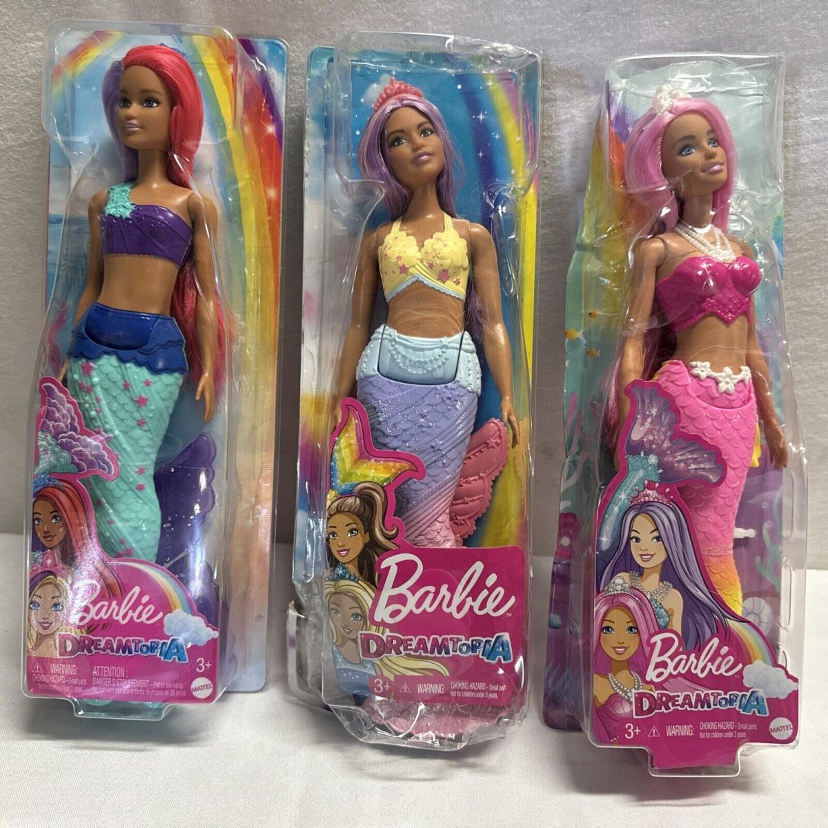 Includes Barbie Dreamtopia Mermaid Curvy Doll Purple Hair Rainbow FXT09 Latina