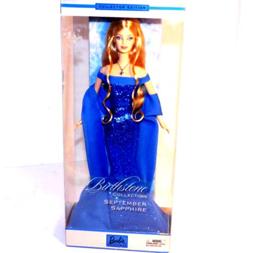 Mattel 2002 Barbie Birthstone Collection September Sapphire Nrfb