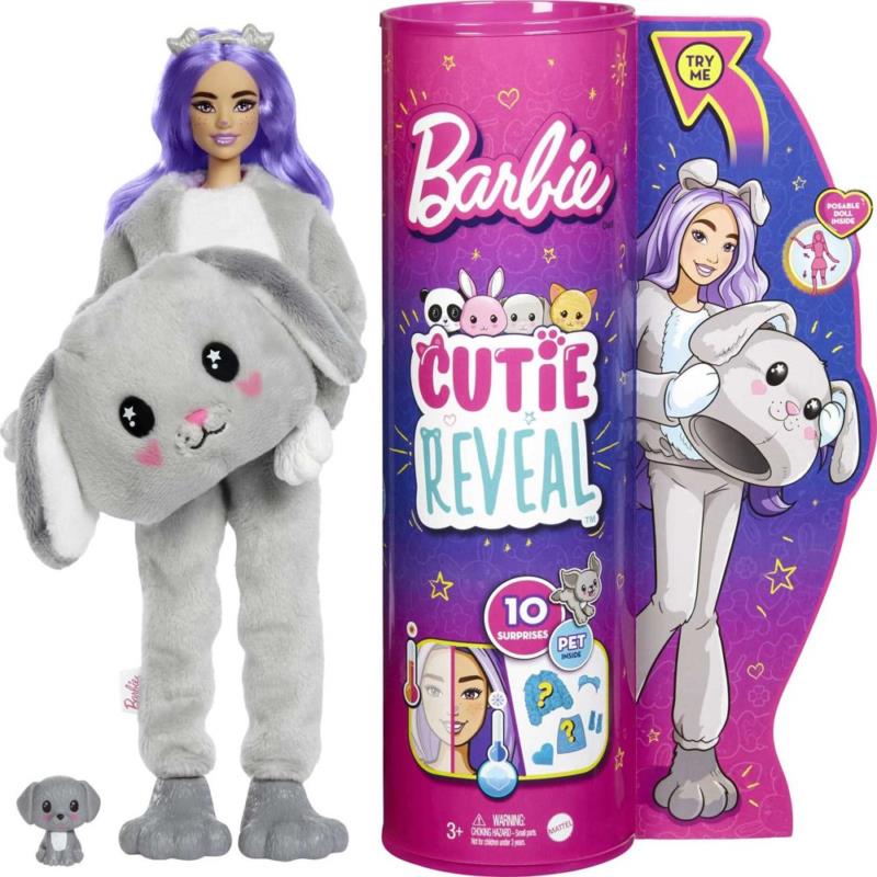 Mattel Barbie Cutie Reveal Doll with Puppy Plush Costume 10 Surprises