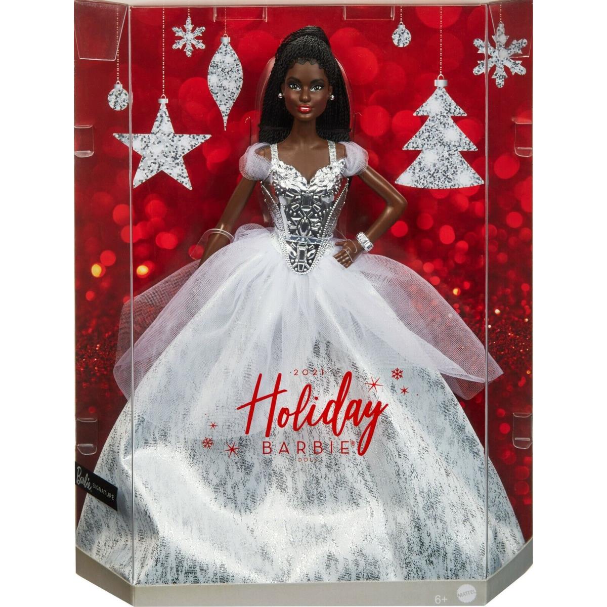 Holiday Barbie 2021 Signature African American Silver Gown Black Hair