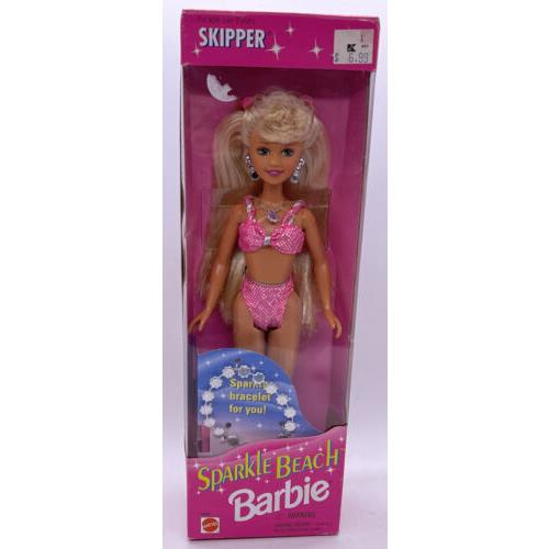 Vintage 1995 Sparkle Beach Barbie Skipper Doll Mattel 14352 Bracelet