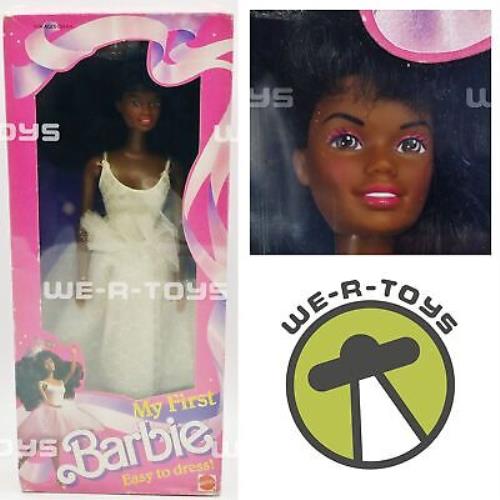 My First Barbie Easy to Dress African American Doll Ballet 1988 Mattel 1281 Nrfb