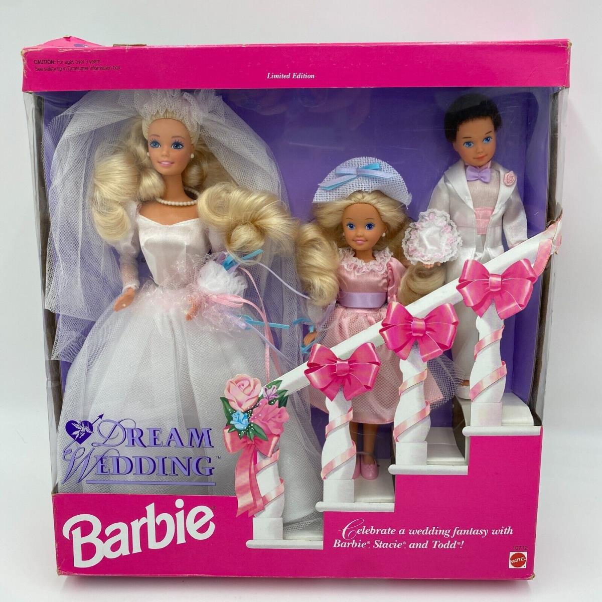 1993 Dream Wedding Barbie Stacie Todd Limited Edition Gift Set 3 Dolls