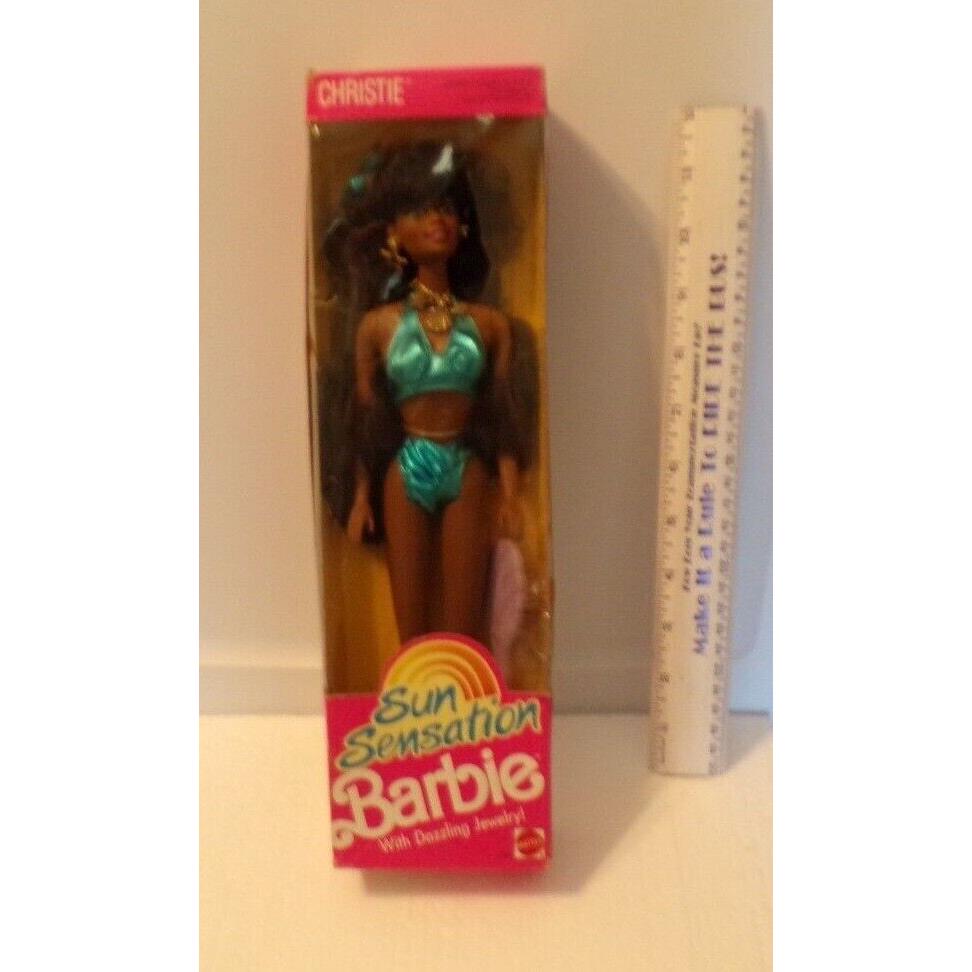 1991 Mattel Sun Sensation Christie Barbie Doll Dazzling Jewelry 1394