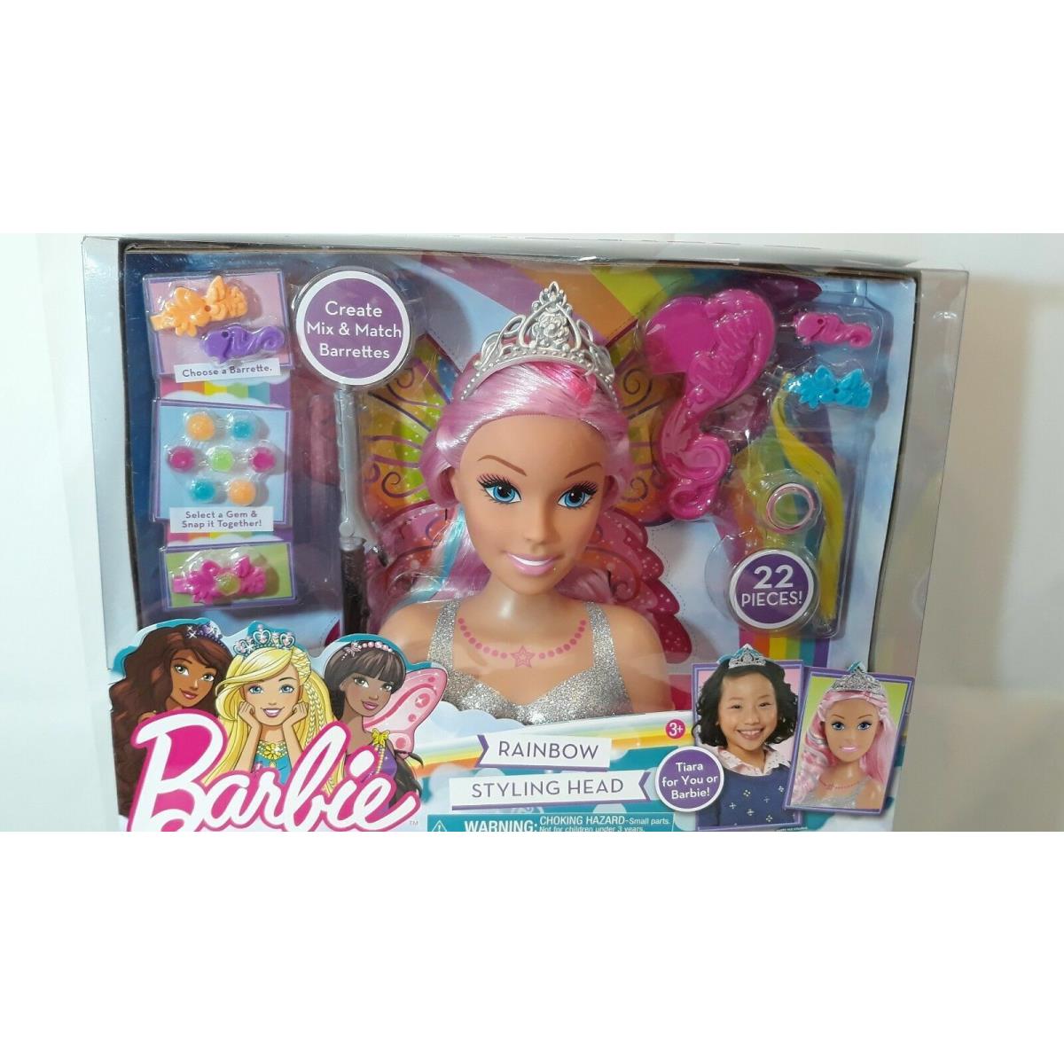 Barbie Dreamtopia Rainbow 22 Piece Styling Head Doll with Tiara