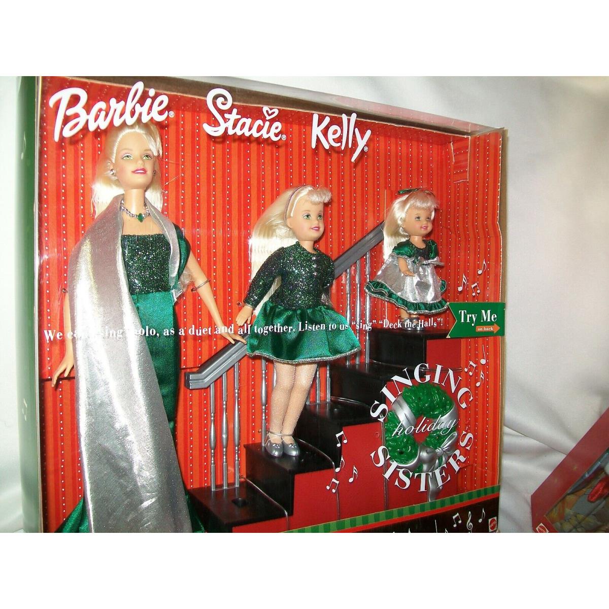 Barbie Set OF 3 Stacie Kelly Barbie Sisters ON Stairs Singing Holiday Fashions