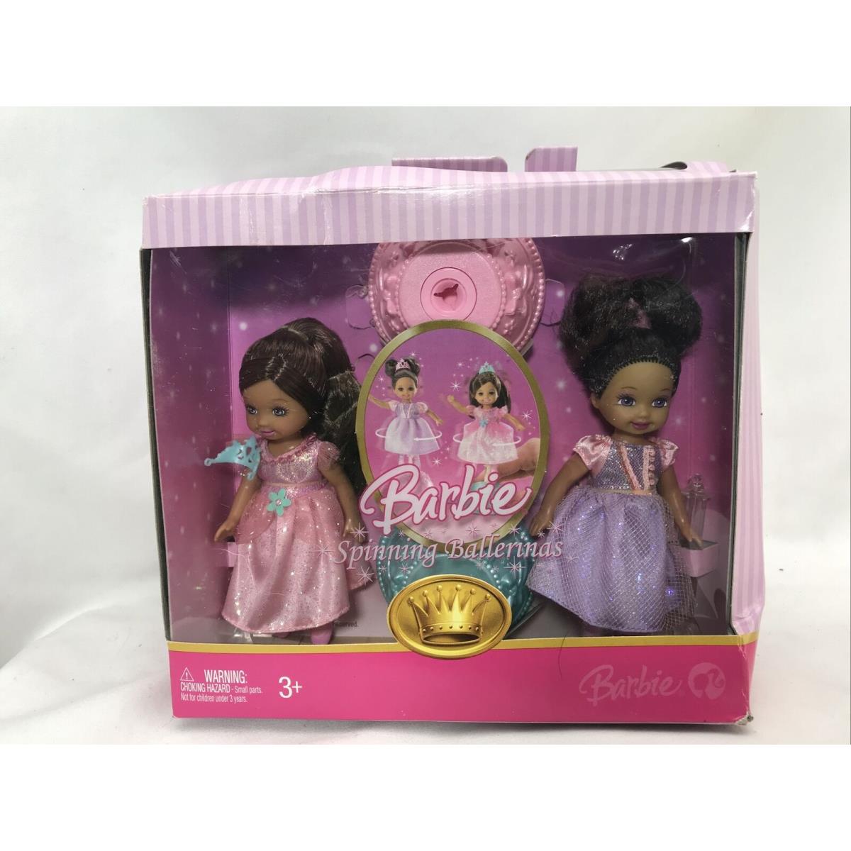 Barbie Spinning Ballerinas Kelly 2 Dolls Spin Stand African American U8