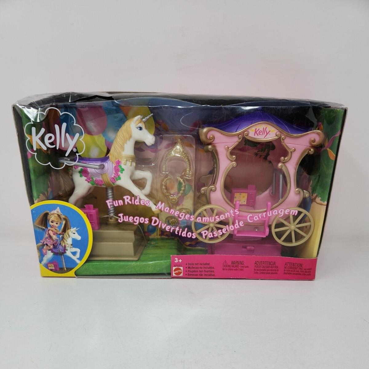 Barbie Kelly Fun Rides Set 2002 Mattel 47271 Unicorn Carriage