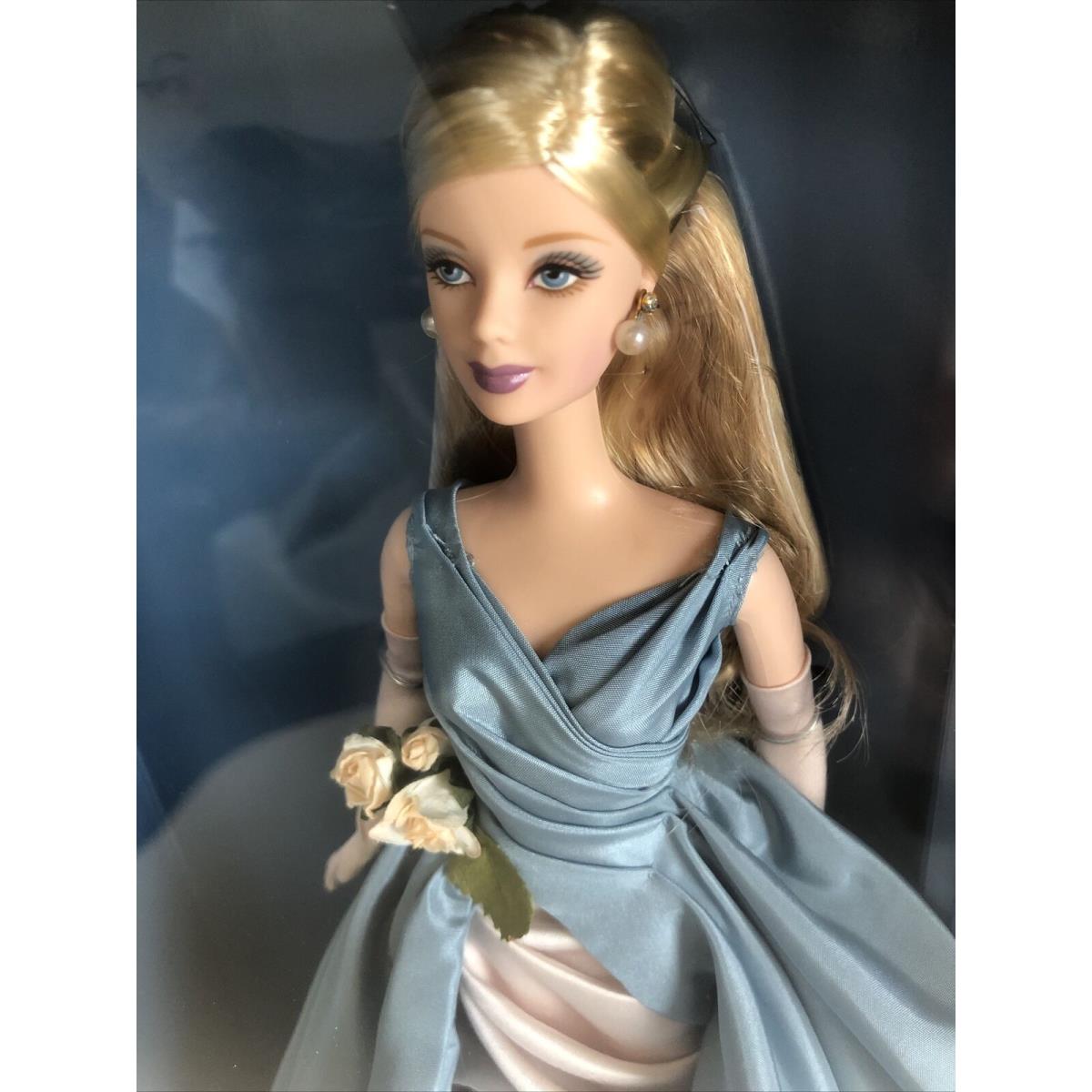 Blue Taffeta Gown Grand Entrance Barbie Doll with Long Gloves Earrings