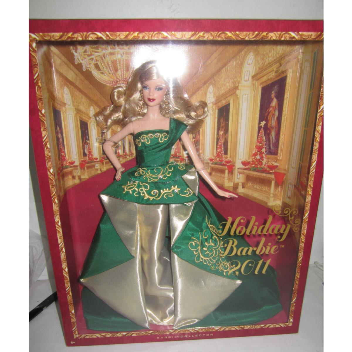 2011 Happy Holidays Mackie Barbie w. Green Gold Ball Gown by Robert Best Nrfb