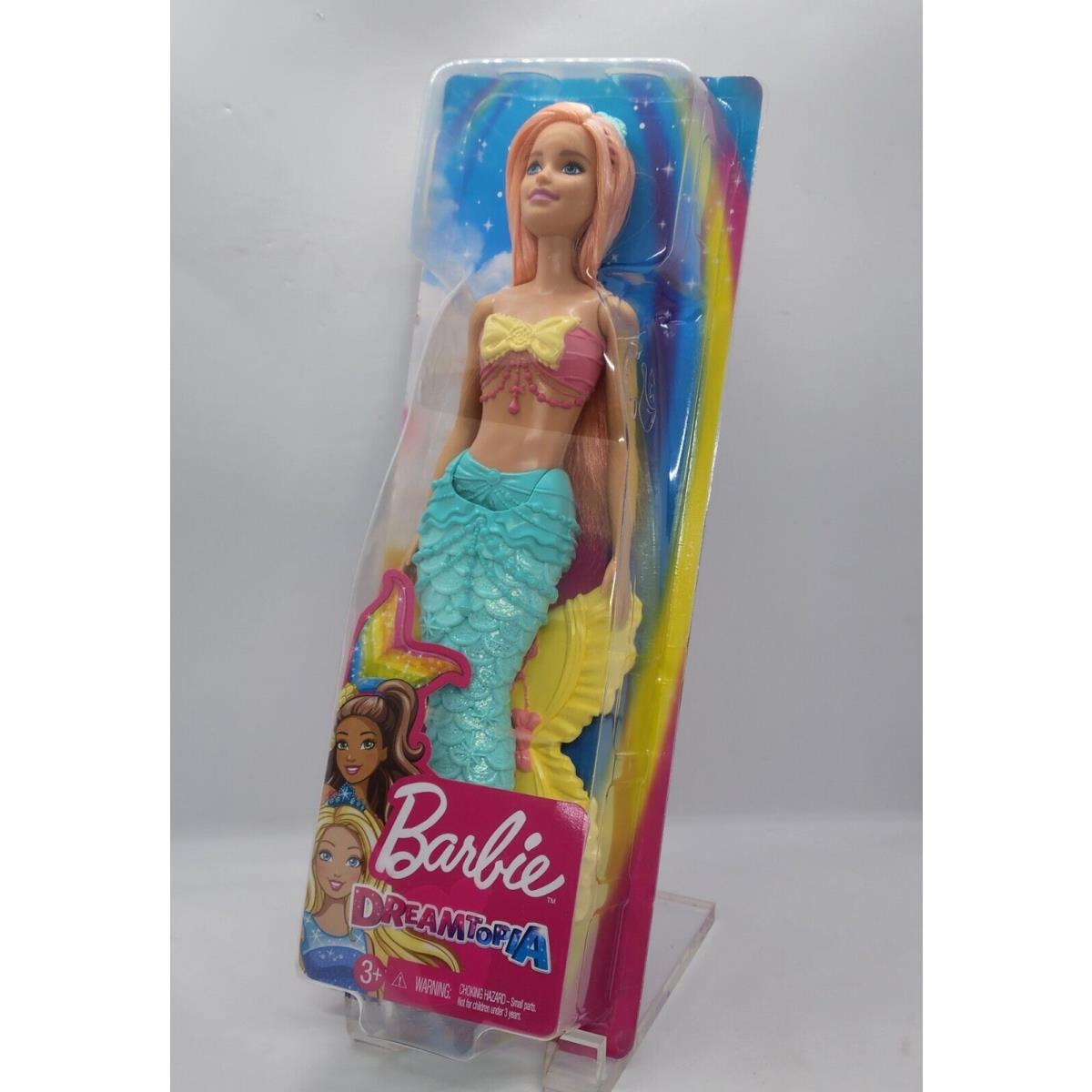 Barbie Dreamtopia Mermaid Doll with Long Coral Hair Teal/yellow Tail