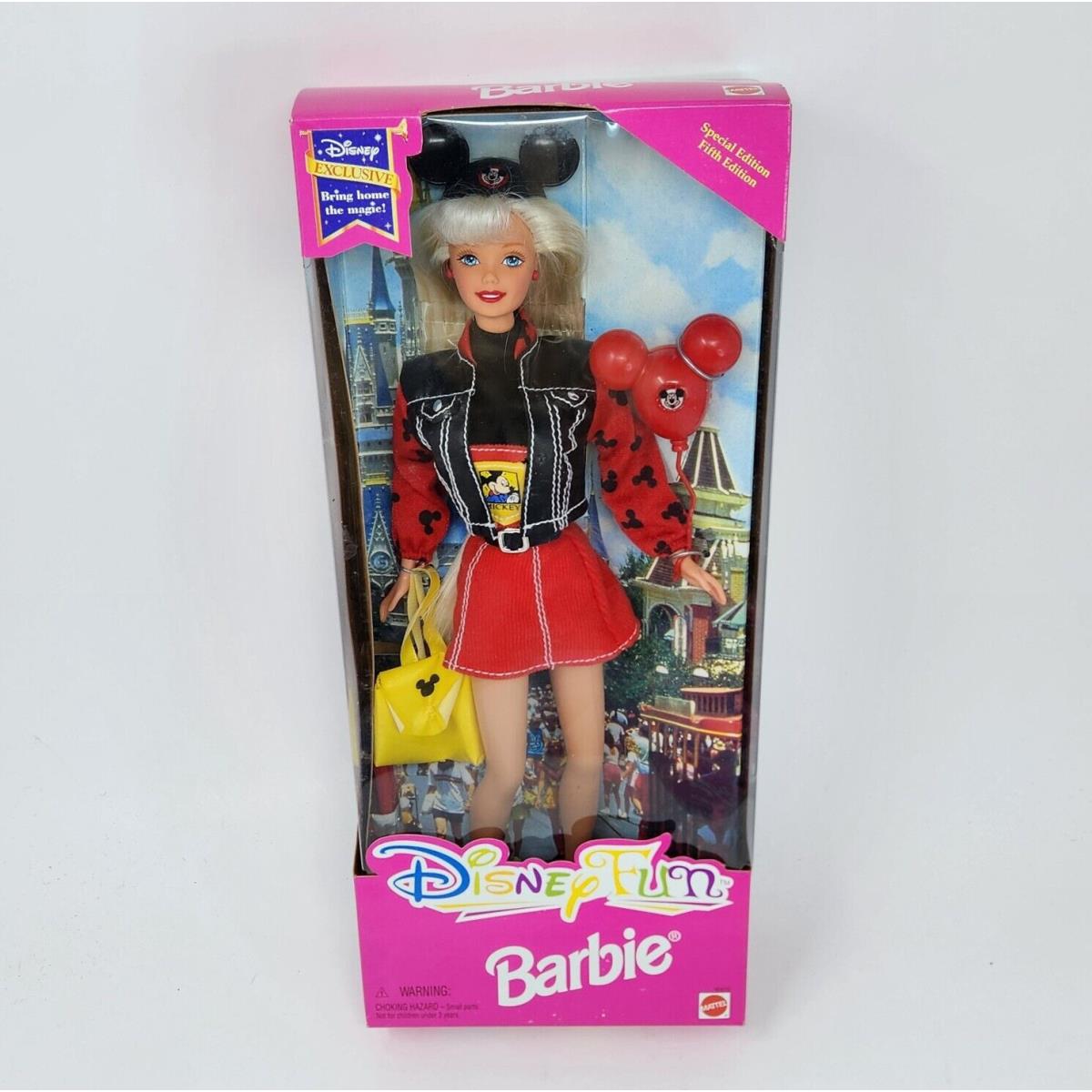 Vintage 1997 Mattel Walt Disney Fun Barbie Doll W/ Mickey Balloon 18970