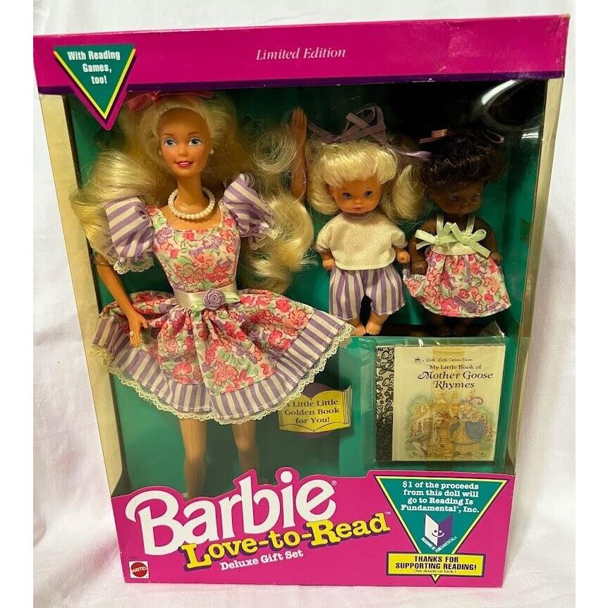 Mattel 1992 Barbie Love to Read Deluxe Gift Set Limited Edition 10507 Nrfb Htf