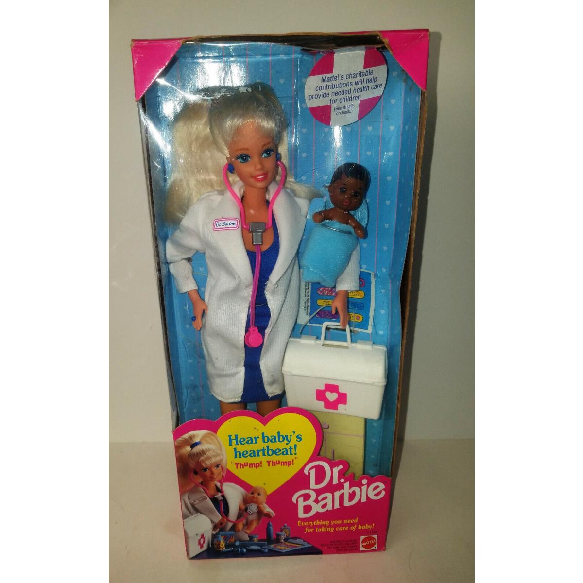 1993 DR Barbie Blonde Doll 11160 Hear Baby`s Heartbeat