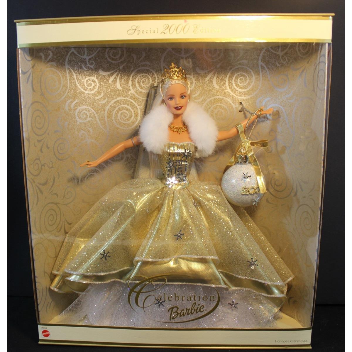 Barbie Holiday - Celebration - Gold White Gown 2000 - 28269 Nrfb