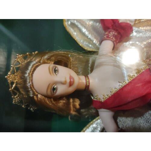 Holiday Angel Barbie Doll Gold Crown. Silk Looking Dress. Honey-blonde Nrfb