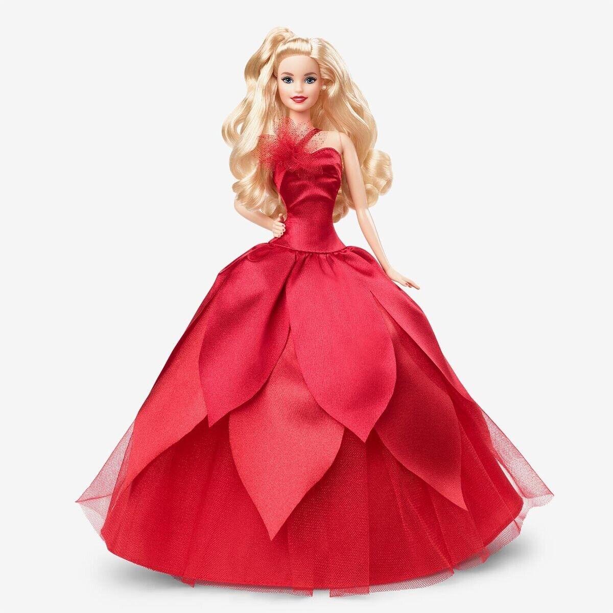 Holiday Barbie Doll 2022 with Wavy Blonde Hair Mattel