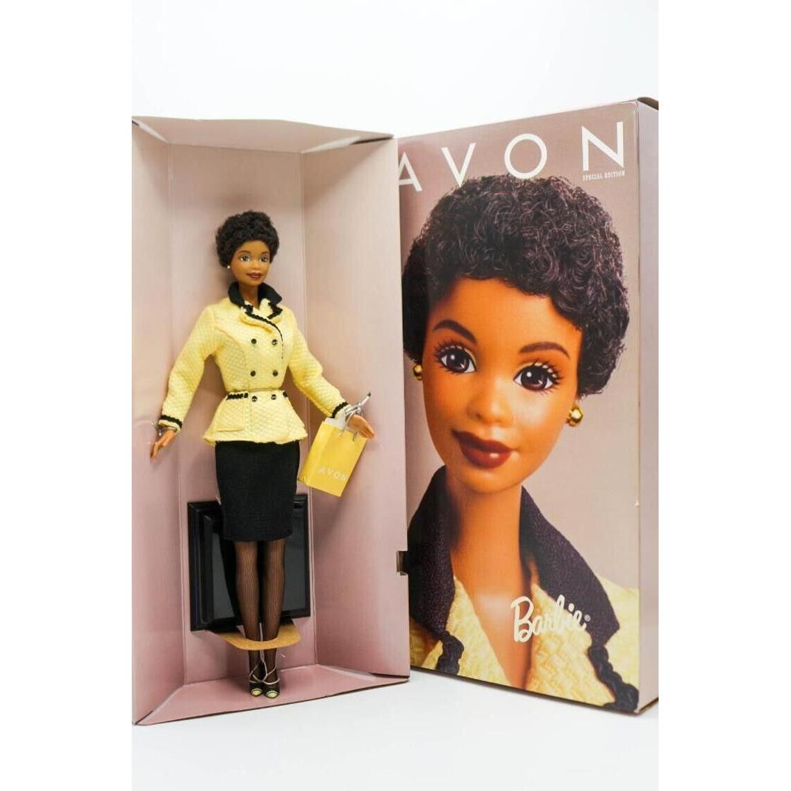 African American Avon Lady Barbie Yellow Suit Limited Edition Rare