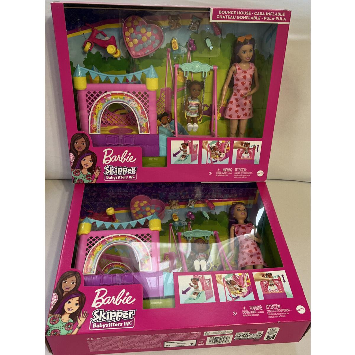 Barbie Skipper Babysitters Inc. Bounce House Playset Set Of 2