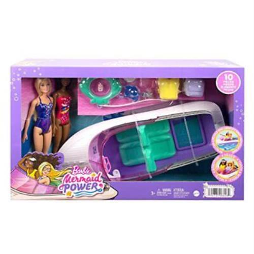 Barbie Mermaid Power Playset with 2 Barbie Dolls 18-inch Floating Boat