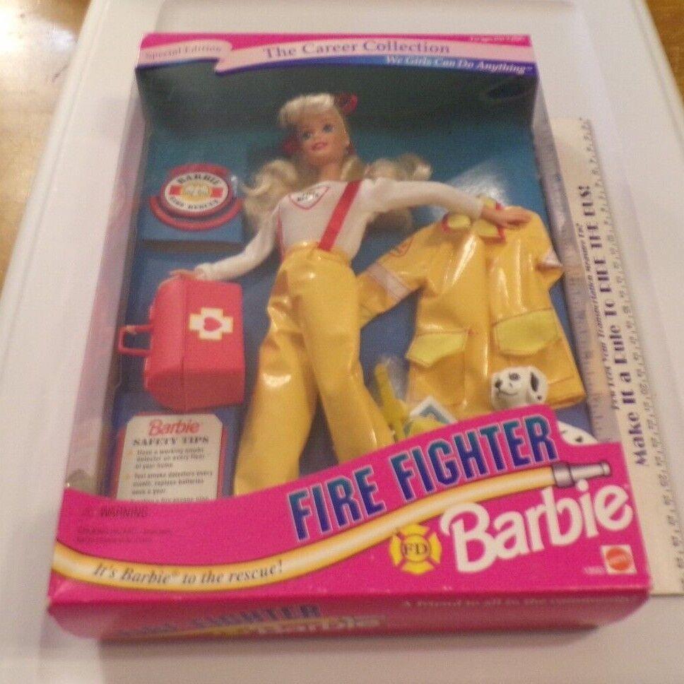 Look 1994 Mattel Special Edition Fire Fighter Barbie Doll