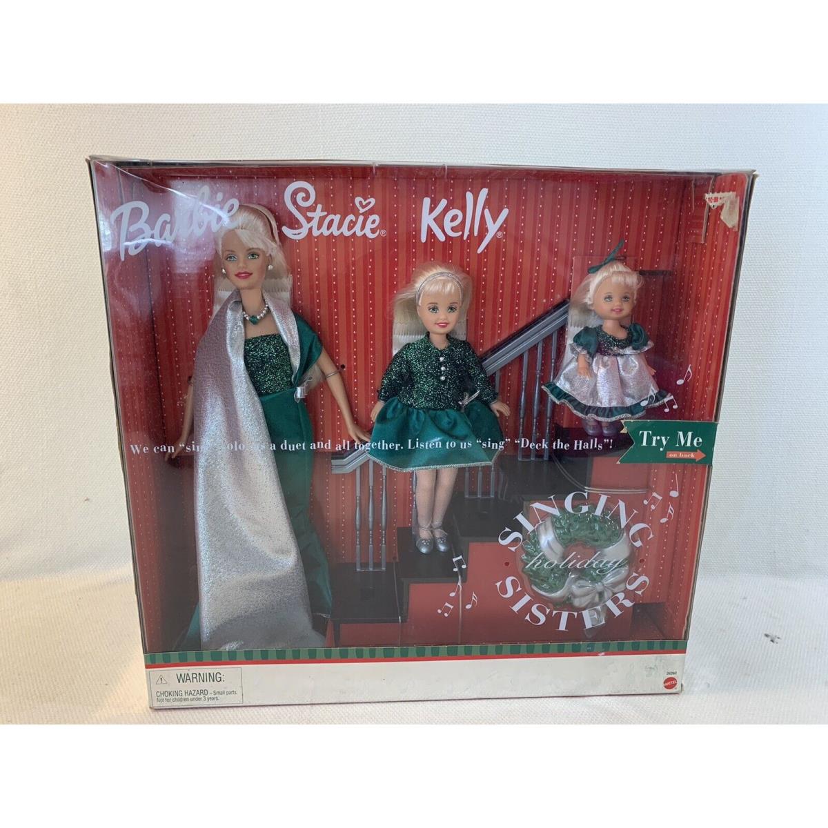 Singing Holiday Sisters Barbie Stacie Kelly Mattel Barbie Dolls