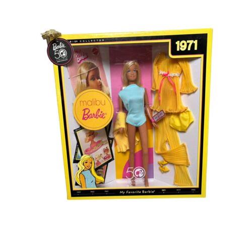 Mattel 50th Anniversary My Favorite Barbie 1971 Malibu Barbie Doll Reproduction Nrfb