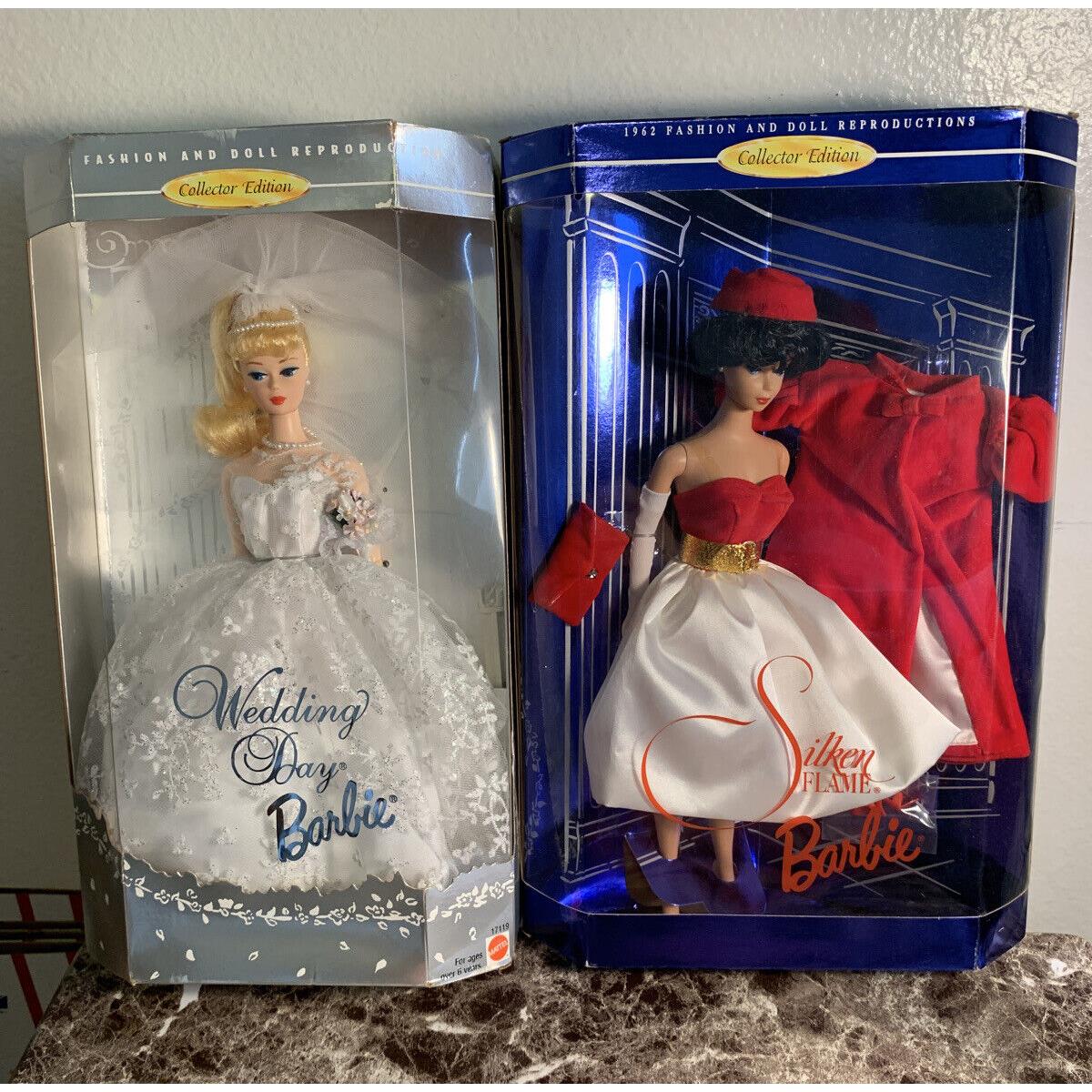 Barbie Wedding Day and Barbie Silken Flame Collectors Edition Reproductions Nrfb