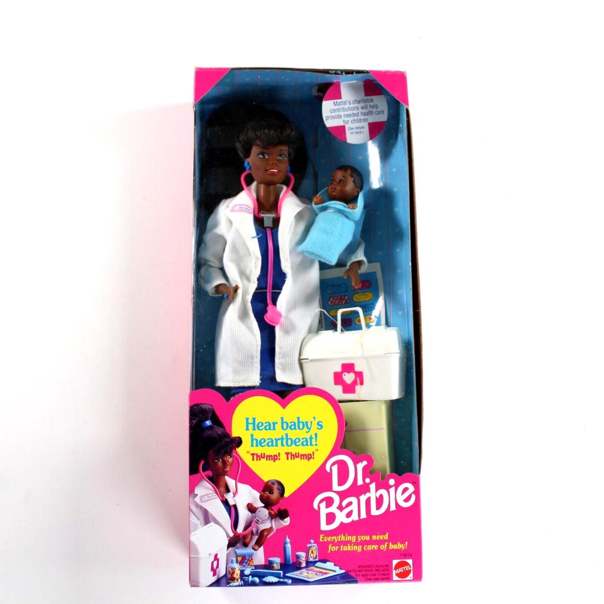 1993 DR Barbie African American Doctor 11814 Nrfb