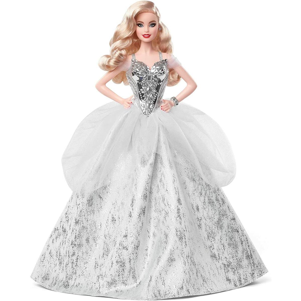 Barbie Signature 2021 Collector Collection Holiday Blonde Wavy Hair Silver Gown